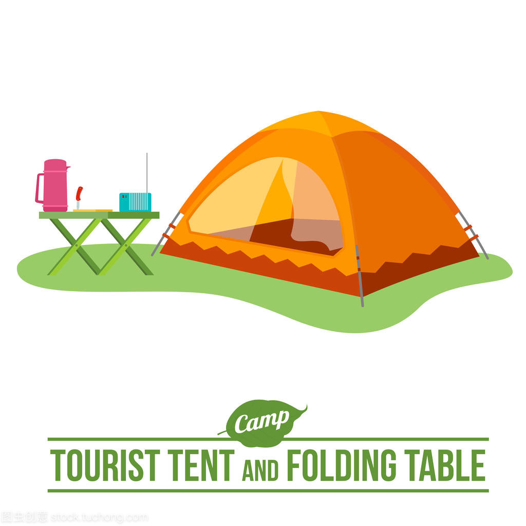 野营矢量平面图标在旅游业务中的应用